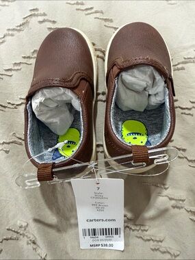 Carter's Brown Slip-On Toddlers Shoes - Size 7